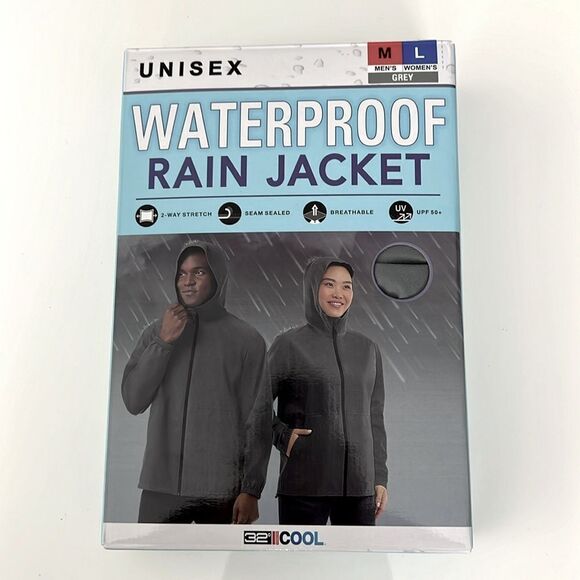 NWT 32 Degrees Cool Unisex Waterproof Rain Jacket - Picture 1 of 9